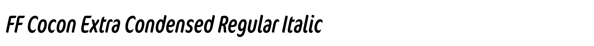 FF Cocon Extra Condensed Regular Italic image
